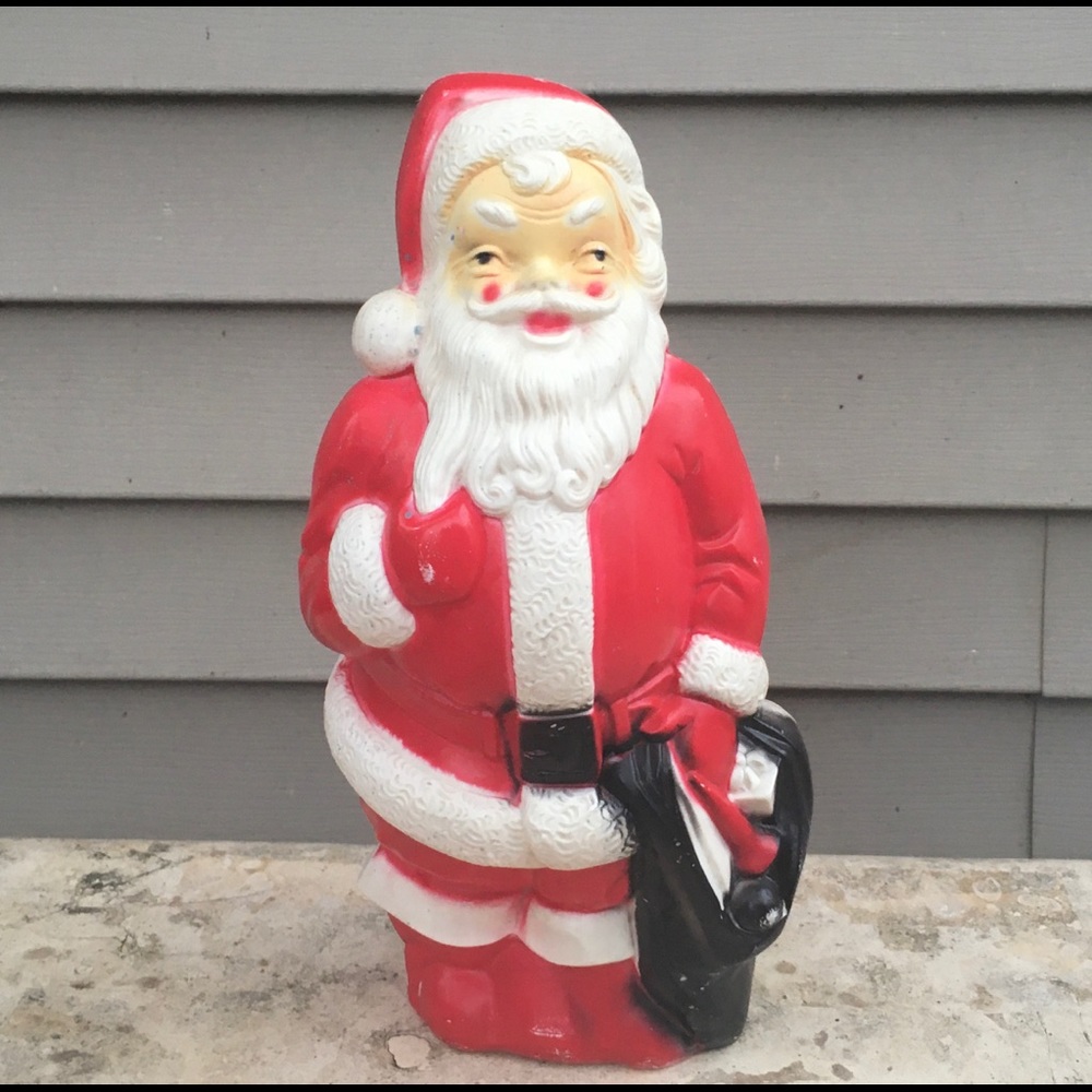 Vintage plastic Santa blow mold 1968 empire